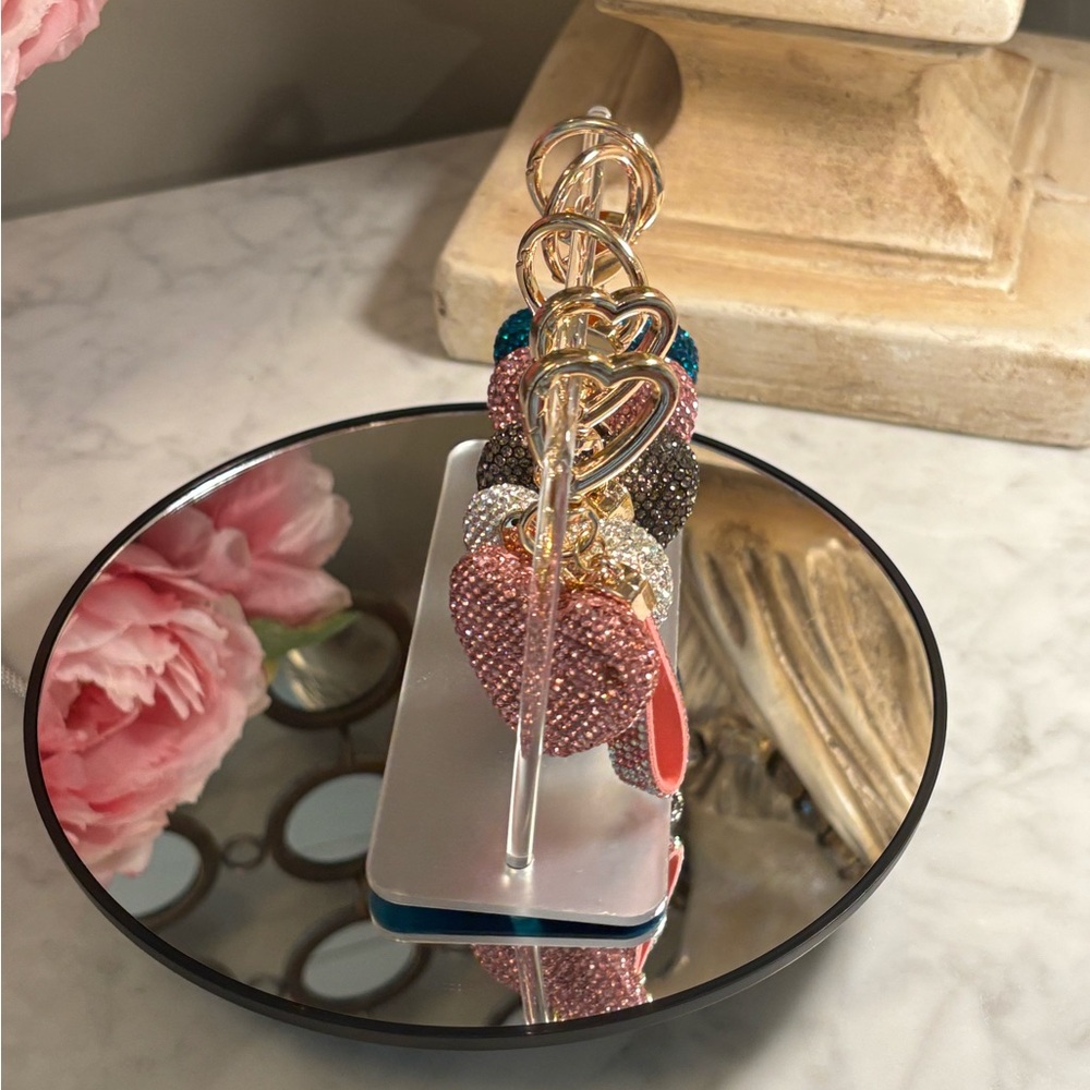 Sparkling double face Keychain Set with Gold Accents - Picture 8 of 10